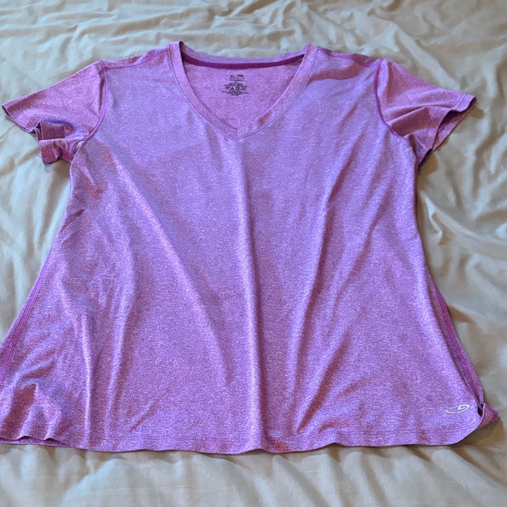 Champion Women's Purple V-Neck Tee
